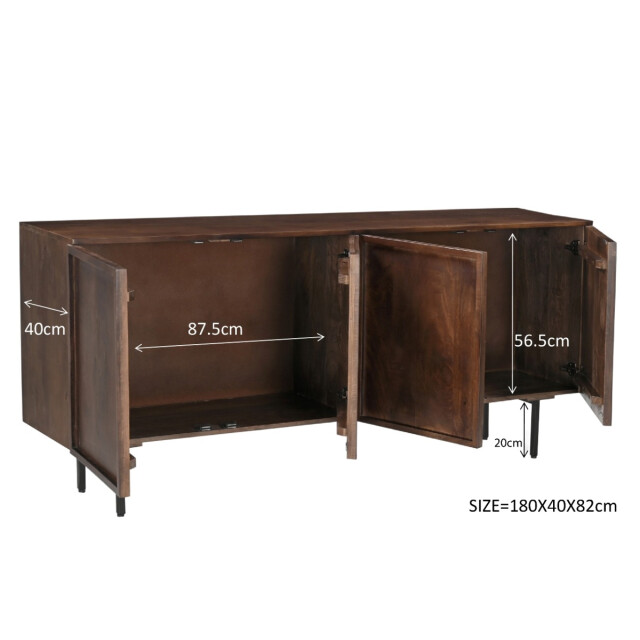 Livingfurn dressoir elan 180x75x40 cm mangohout 2926167 large