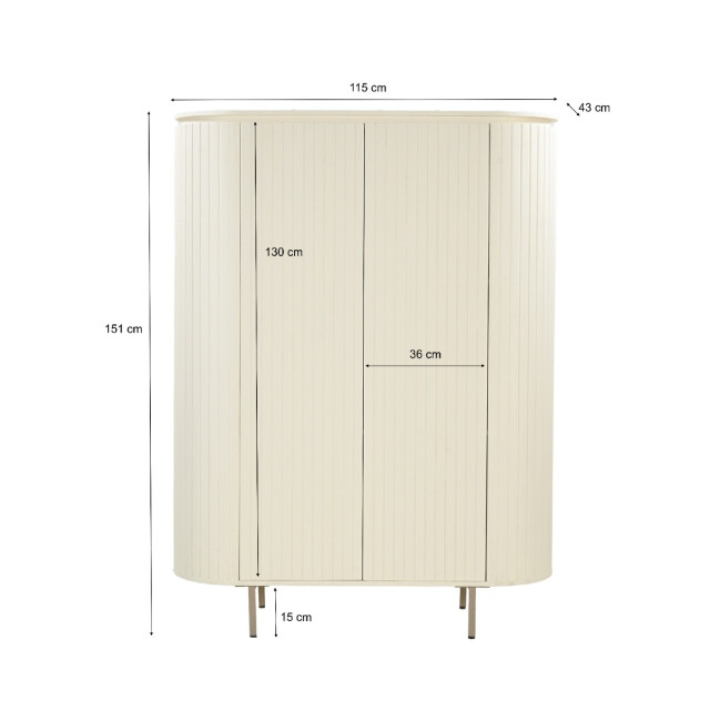 Livingfurn kabinetkast patou ivoor 150 cm 3040565 large
