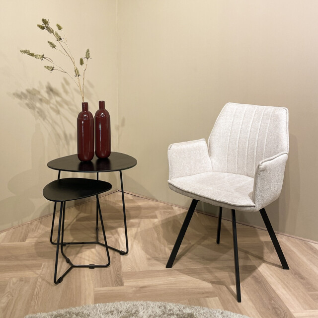 Livingfurn eetkamerstoel louise stof / gecoat staal 1 stuk 2657987 large