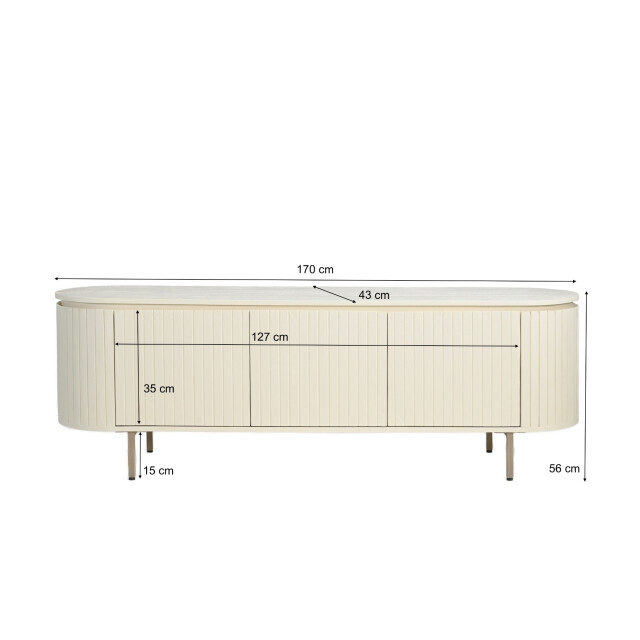 Livingfurn tv-meubel patou ivoor 170 cm 3040563 large