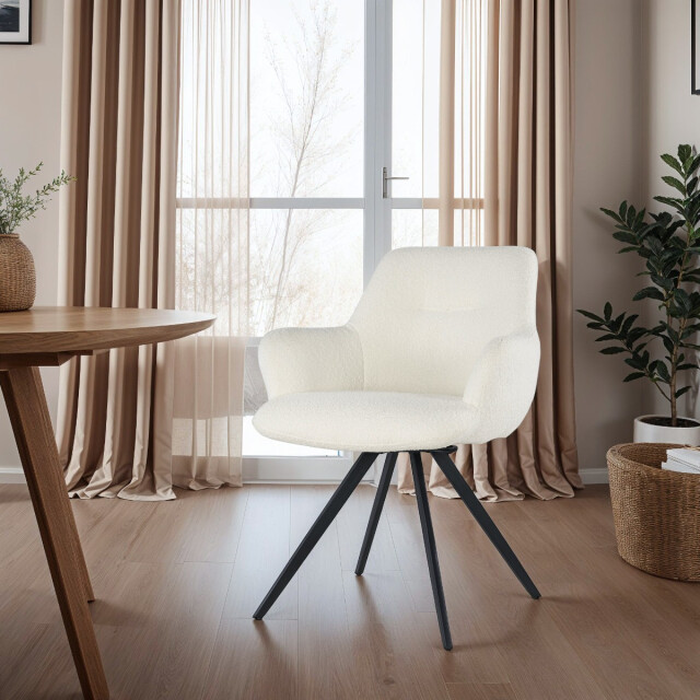 Livingfurn eetkamerstoel doreen boucle - 2 stuks 2658025 large