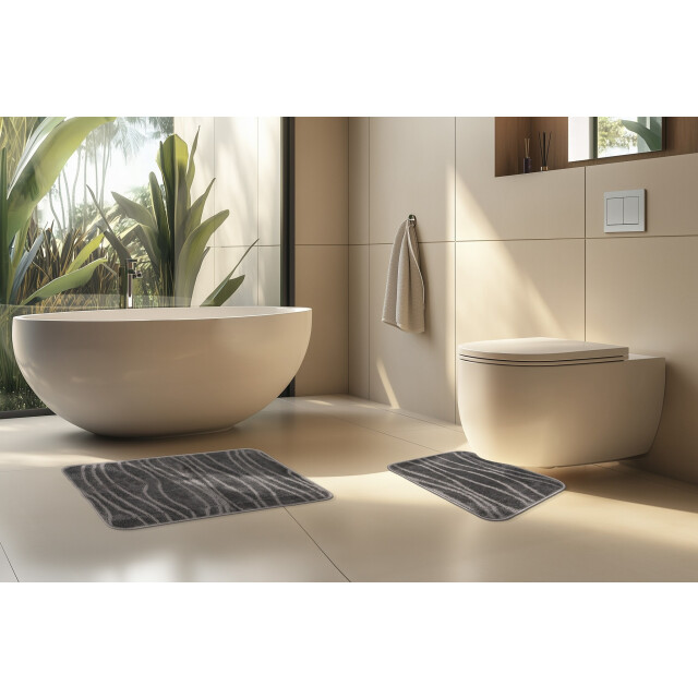 Muratap Bari badmat / toiletmat badkamer set 2-delig wasbaar anti-slip - 3241515 large