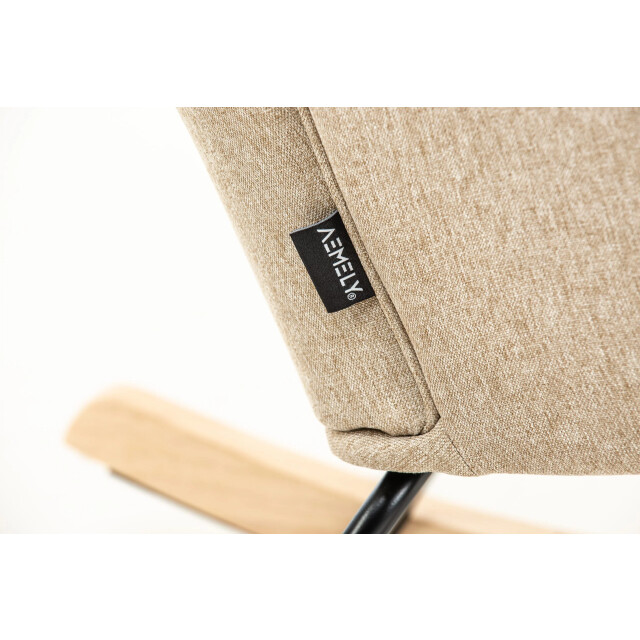 Aemely ® schommelstoel 'mama' stof, blank hout 3169923 large