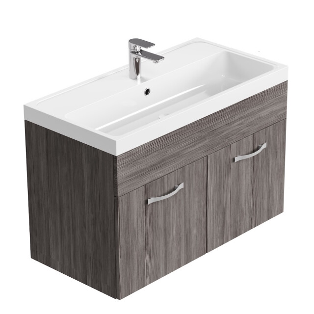 Badplaats Badkamermeubel set paso 01 80 x 40 cm grijs badmeubel met 3181378 large