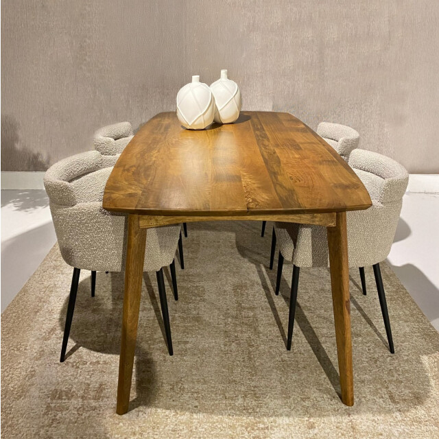 Livingfurn eetkamertafel elias 180cm klassieke eettafel mangohout - 2061616 large