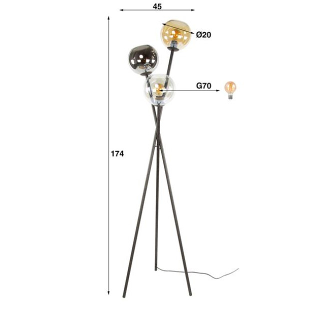 Hoyz vloerlamp multi globe 3-lichts artic 3222881 large