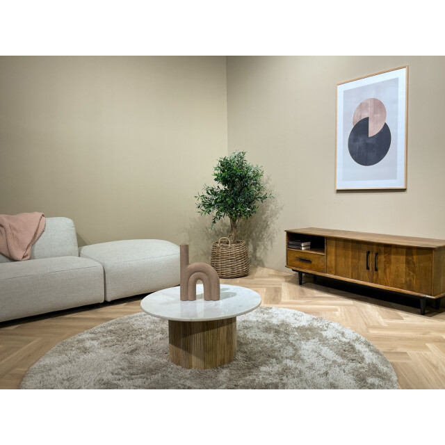 Brix salontafel rond nova mangohout marmer 70x70x36 wit 2061636 large