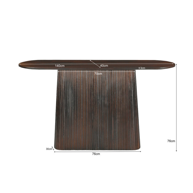 Livingfurn wandtafel salvator walnut 140cm mangohout 2835022 large
