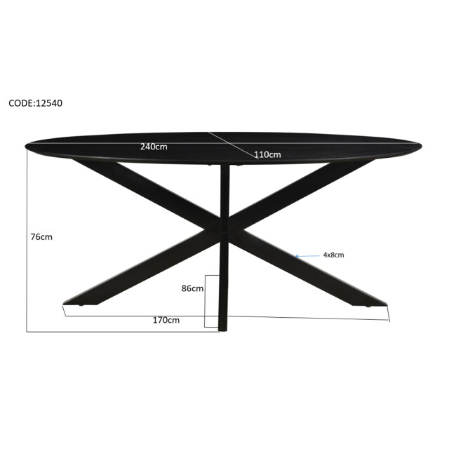 Livingfurn eetkamertafel oslo ovaal - acasia hout 240cm 2059113 large