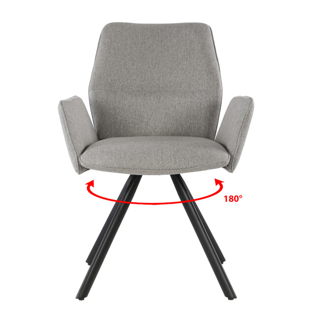 Livingfurn eetkamerstoel diana stof / gecoat staal - 1 stuk 2658024 large