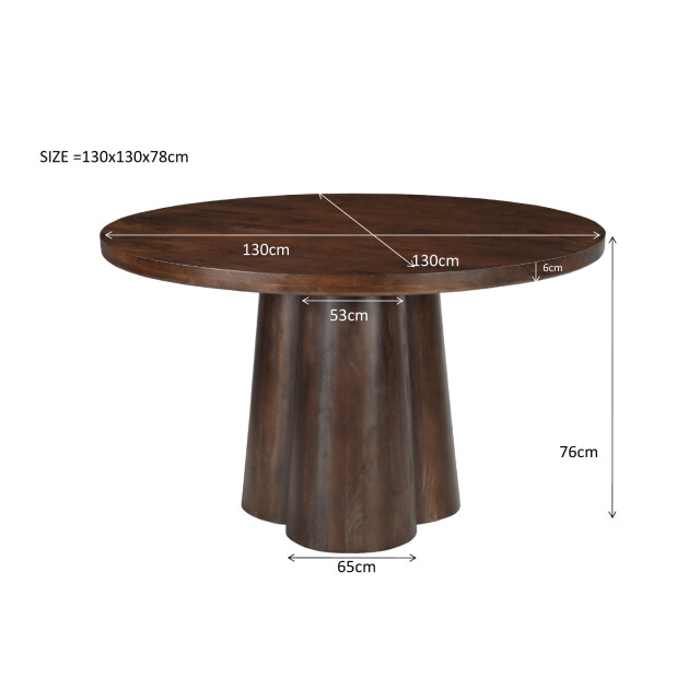 Livingfurn eetkamertafel brix clubs 130cm mangohout 2630764 large