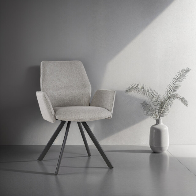 Livingfurn eetkamerstoel diana stof / gecoat staal - 1 stuk 2658024 large