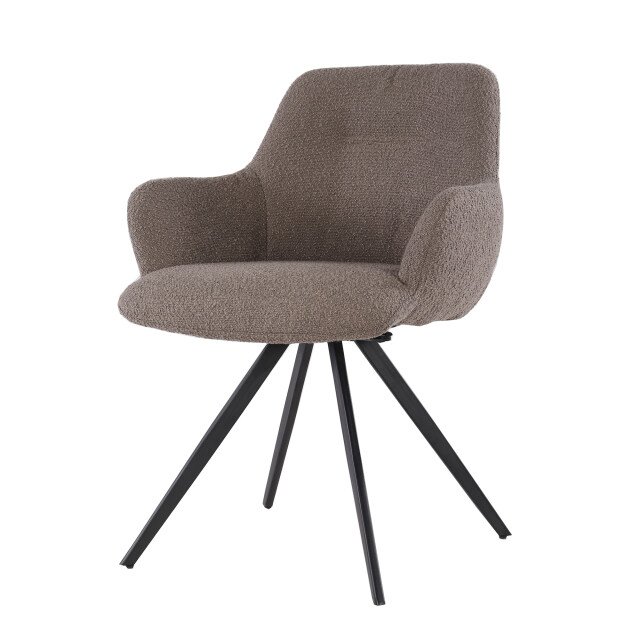 Livingfurn eetkamerstoel doreen boucle brown 2 stuks 2658023 large