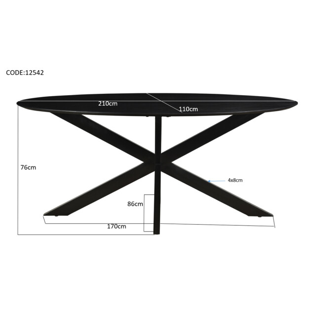 Livingfurn eetkamertafel oslo ovaal acasia hout 210 cm 2059114 large