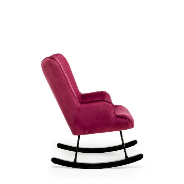 Aemely ® schommelstoel 'steerne' – bordeaux velvet, zwart hout 3064040 large