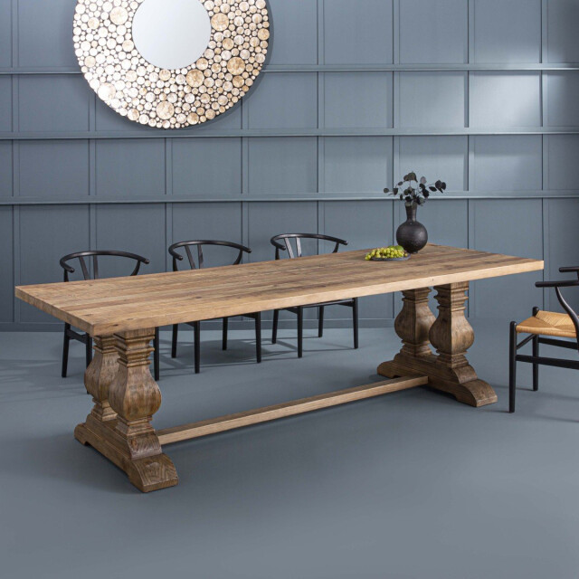 Signature Table à manger en pin massif pieds vieux bois l280 cm 3240928 large