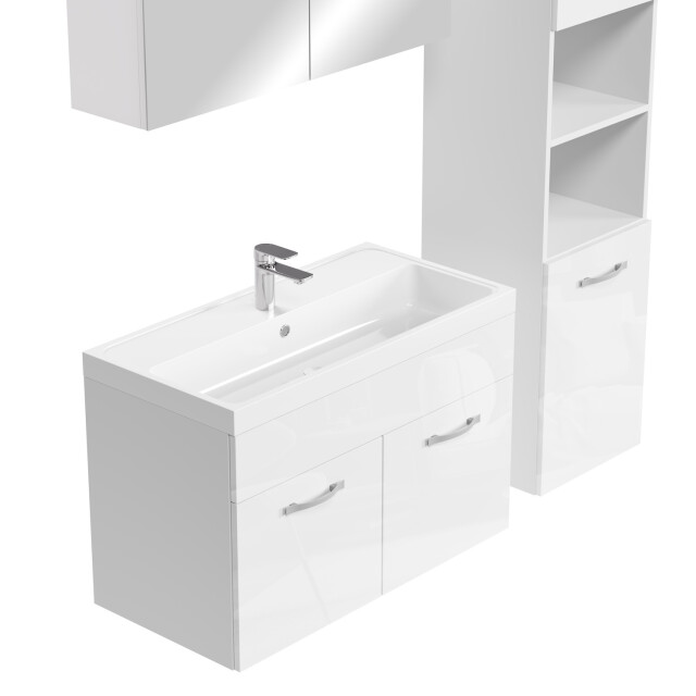 Badplaats Badkamermeubel set paso xl 80 x 40 cm hoogglans badmeubel met 3198692 large
