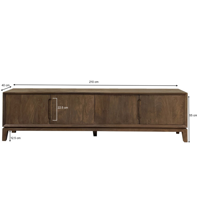 Livingfurn tv meubel cortez 210x55x40 cm mangohout 2936312 large