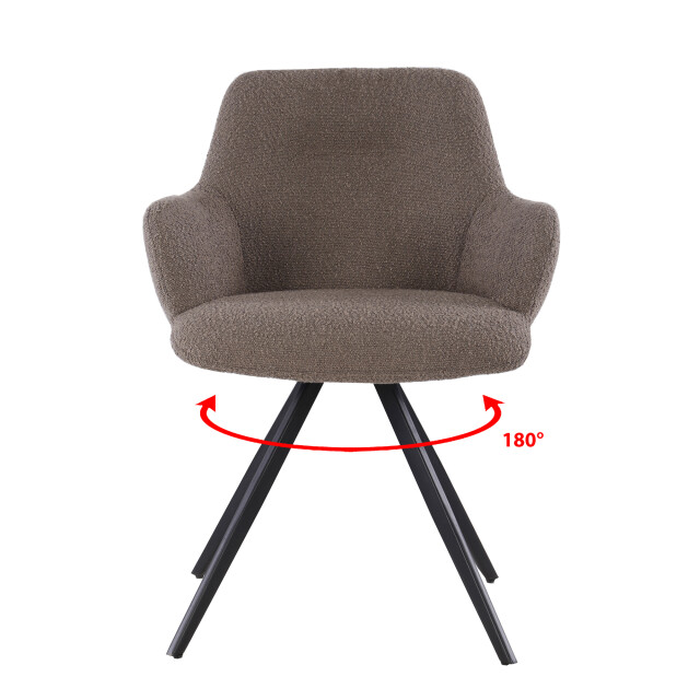 Livingfurn eetkamerstoel doreen boucle brown 2 stuks 2658023 large