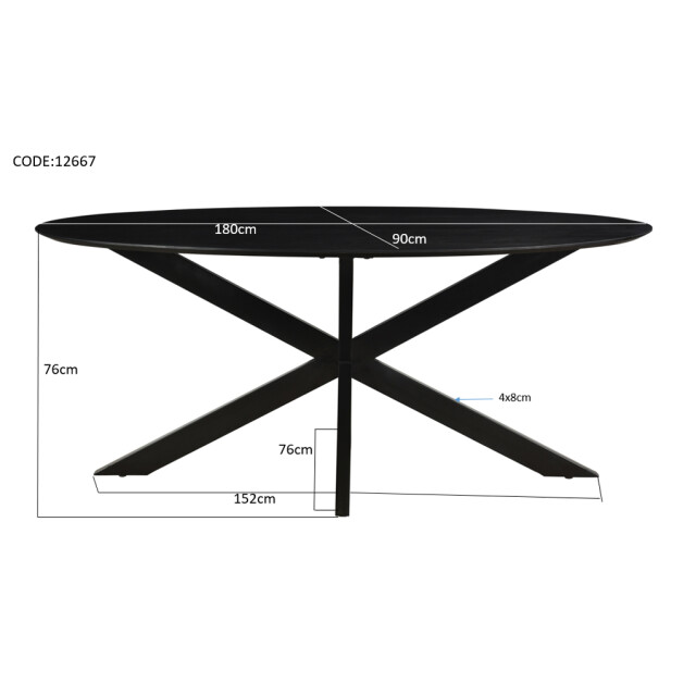 Livingfurn eetkamertafel oslo ovaal acasia hout 180 cm - 2059214 large