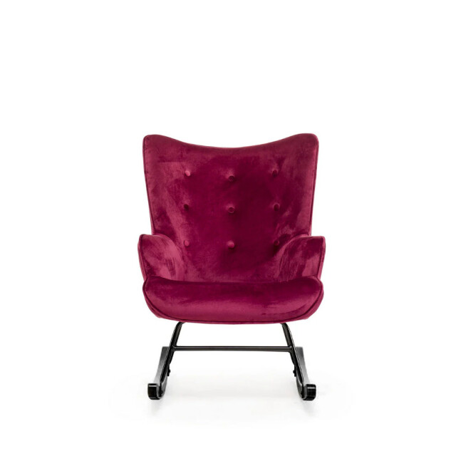 Aemely ® schommelstoel 'steerne' – bordeaux velvet, zwart hout 3064040 large