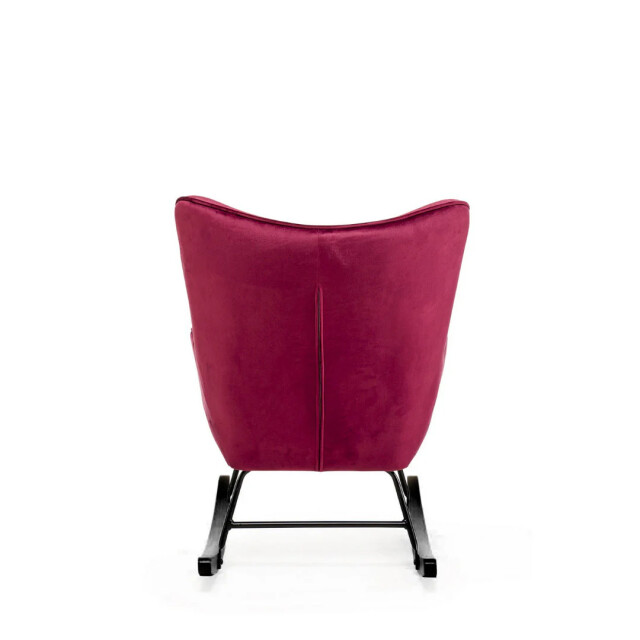 Aemely ® schommelstoel 'steerne' – bordeaux velvet, zwart hout 3064040 large