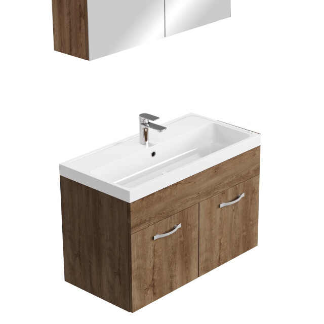 Badplaats Badkamermeubel set paso 02 80 x 40 cm bruin badmeubel met 3181372 large