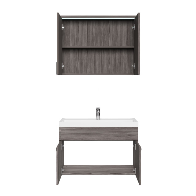 Badplaats Badkamermeubel set paso 02 80 x 40 cm grijs badmeubel met 3181373 large