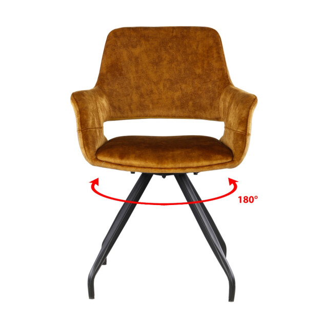 Livingfurn eetkamerstoel capp oker stof 61x61x83,5 2 stuks 2059330 large