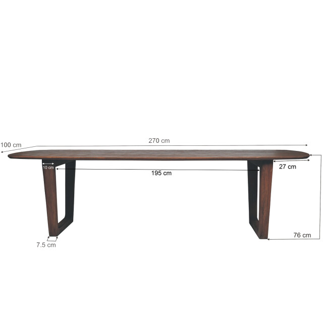 Livingfurn eetkamertafel cortez - mangohout 270 cm 3040557 large