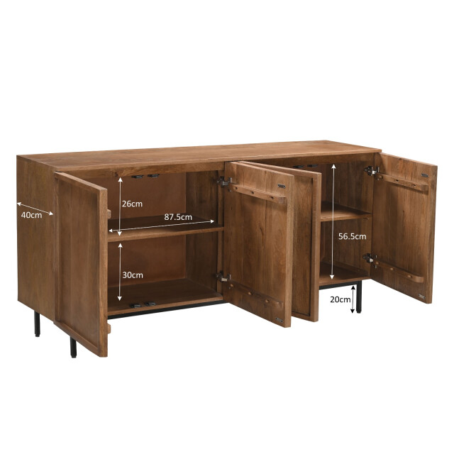 Livingfurn dressoir elan 180x75x40 cm mangohout 2936310 large