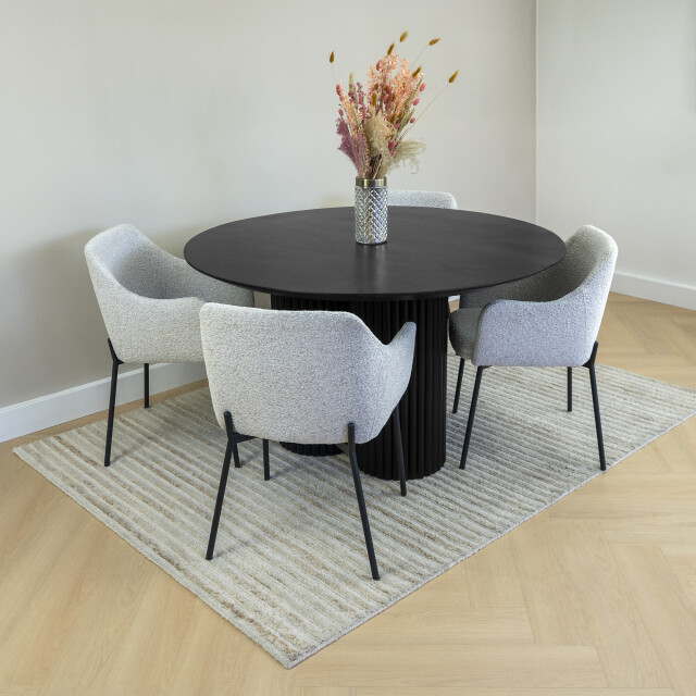 Lewis & Loft Eettafel lane rond ⌀130 fsc®- mangohout - 3241851 large