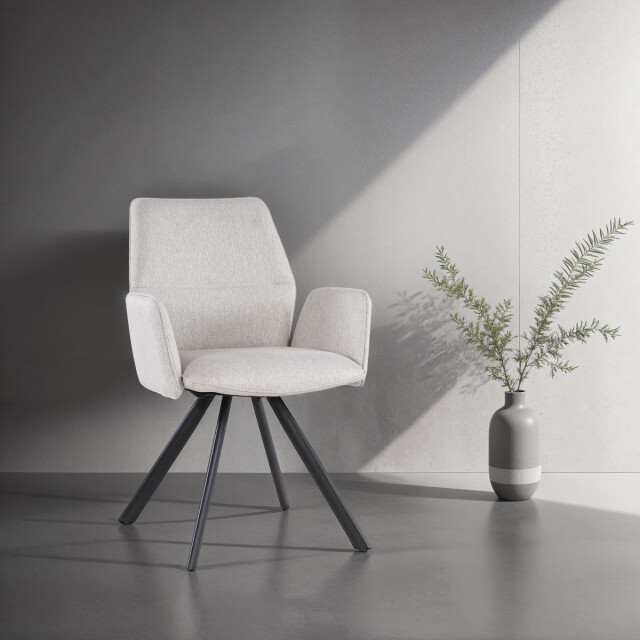 Livingfurn eetkamerstoel diana stof / gecoat staal - 1 stuk 2658020 large