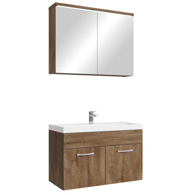 Badplaats Badkamermeubel set paso 02 80 x 40 cm bruin badmeubel met 3181372 large