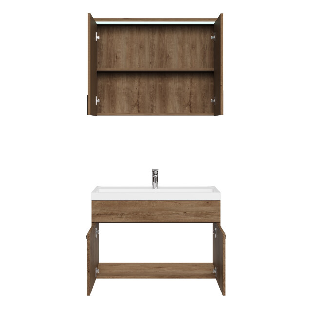 Badplaats Badkamermeubel set paso 02 80 x 40 cm bruin badmeubel met 3181372 large