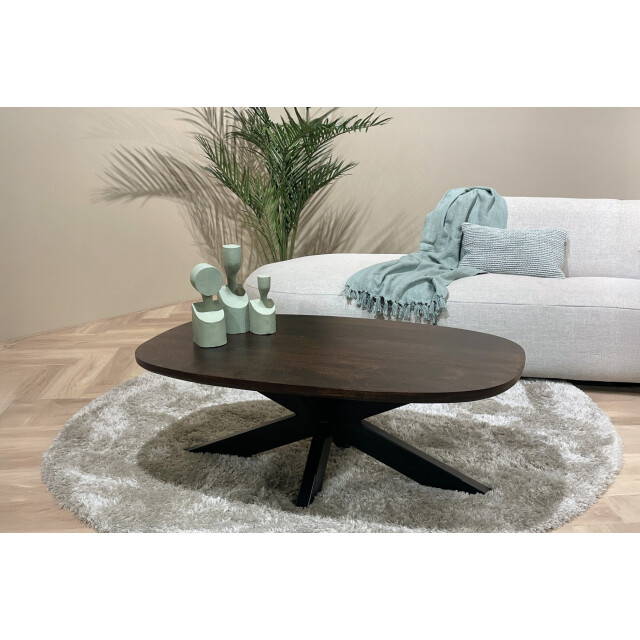 Livingfurn salontafel jesper brown 120cm mangohout / gecoat staal 2834856 large