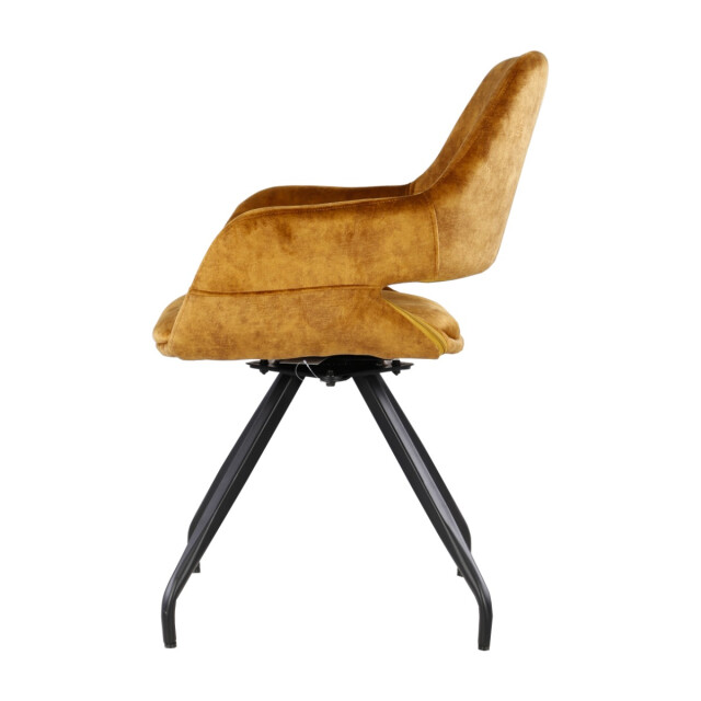 Livingfurn eetkamerstoel capp oker stof 61x61x83,5 2 stuks 2059330 large