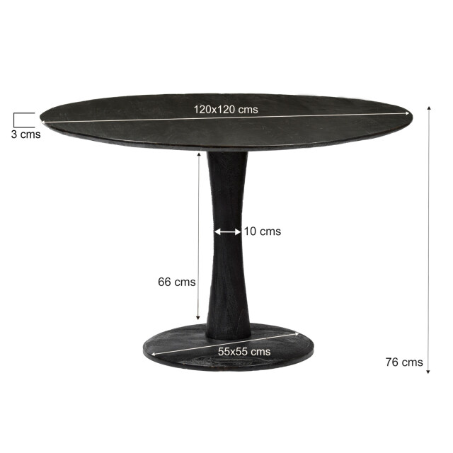 Brix zwarte eetkamertafel vivian 120cm moderne eettafel van mangohout 2061630 large