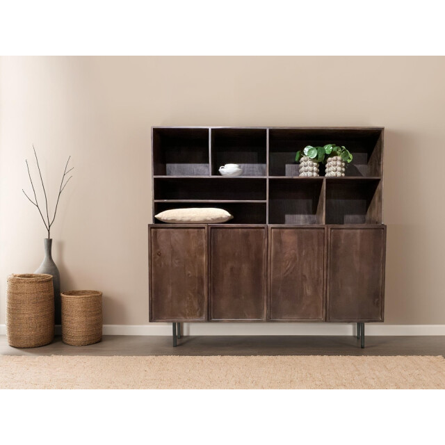 Livingfurn kabinetkast elan 180cm mangohout / gecoat staal 2926179 large