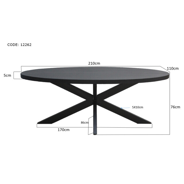 Livingfurn ovale eetkamertafel - mango hout 210 cm 2058991 large