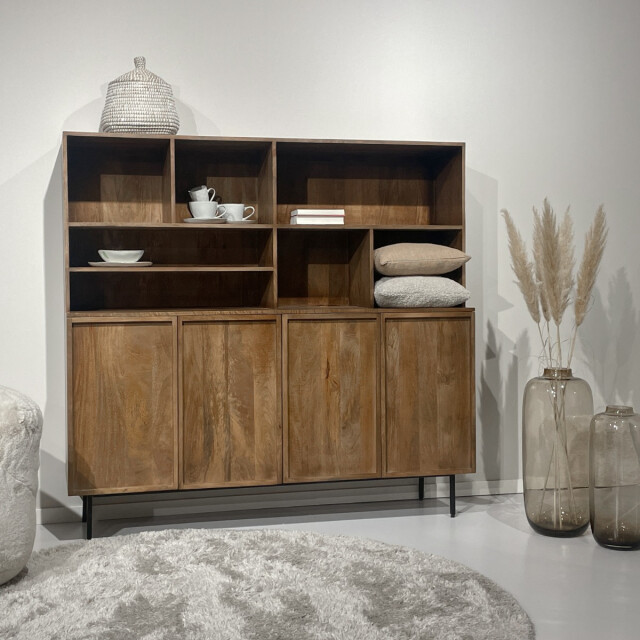 Livingfurn kabinetkast elan 180x150x45 cm mangohout 2936308 large