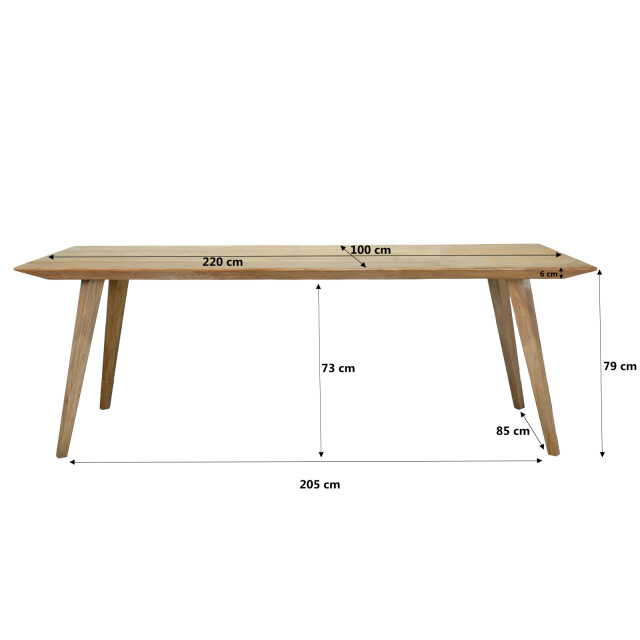 Livingfurn eetkamertafel tomar 220cm teakhout 2630759 large
