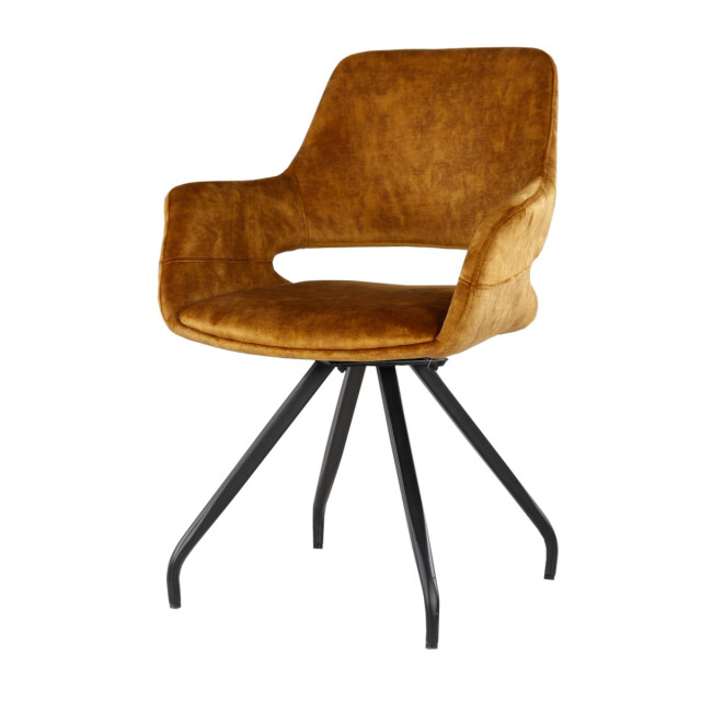 Livingfurn eetkamerstoel capp oker stof 61x61x83,5 2 stuks 2059330 large