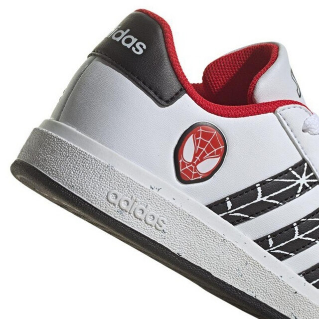 Adidas Kinderen/kinderen grand court spider-man synthetisch leren trainers UTPP5042_white large