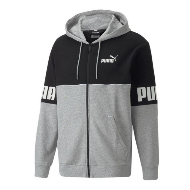 Puma Heren power full zip hoodie UTPP5383_blackgrey large