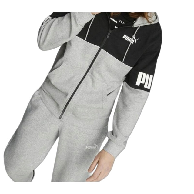 Puma Heren power full zip hoodie UTPP5383_blackgrey large