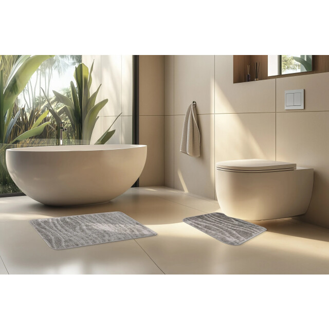 Muratap Bari badmat / toiletmat badkamer set 2-delig wasbaar anti-slip - 3241514 large
