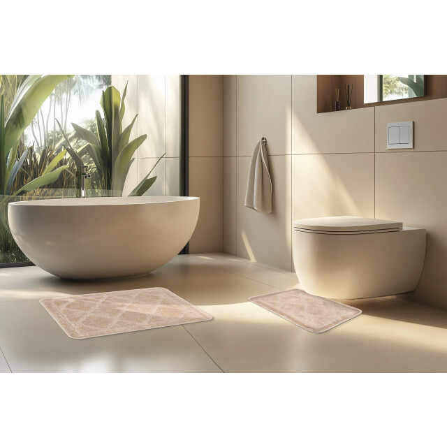 Muratap Bari badmat / toiletmat badkamer set 2-delig wasbaar anti-slip - 3241521 large