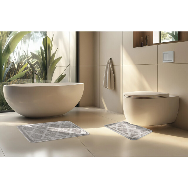 Muratap Bari badmat / toiletmat badkamer set 2-delig wasbaar anti-slip - 3241519 large