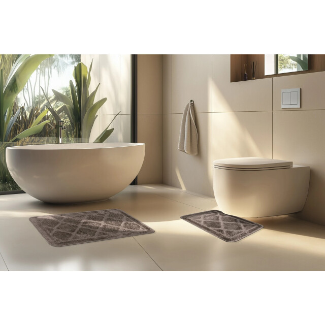 Muratap Bari badmat / toiletmat badkamer set 2-delig wasbaar anti-slip - 3241518 large